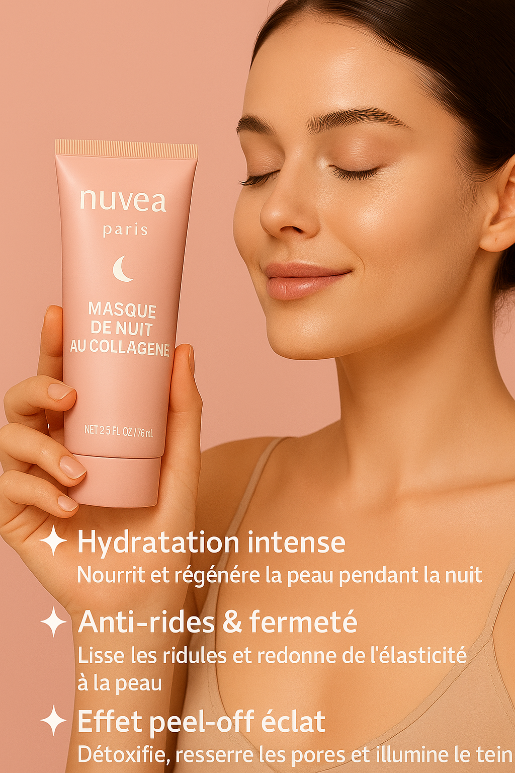 Masque de nuit au collagène pour une peau jeune et éclatante