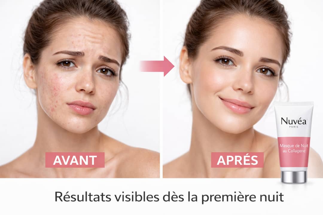 Application du masque de nuit Nuvea Paris – routine beauté nocturne