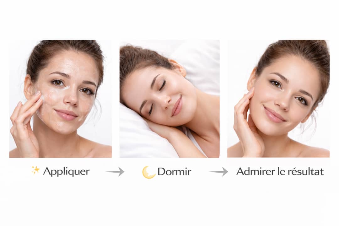Résultats visibles du masque de nuit au collagène – peau lissée et éclairée