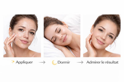 Résultats visibles du masque de nuit au collagène – peau lissée et éclairée
