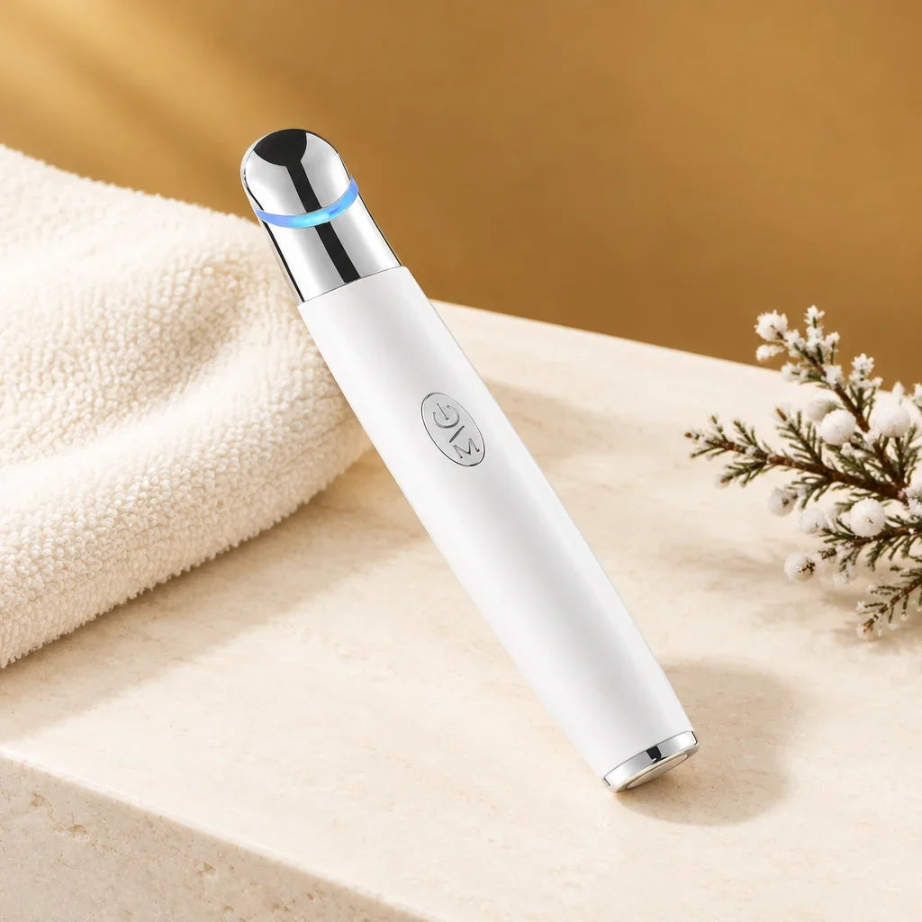 Stylo Regard Lisse blanc posé sur une vasque en pierre claire
