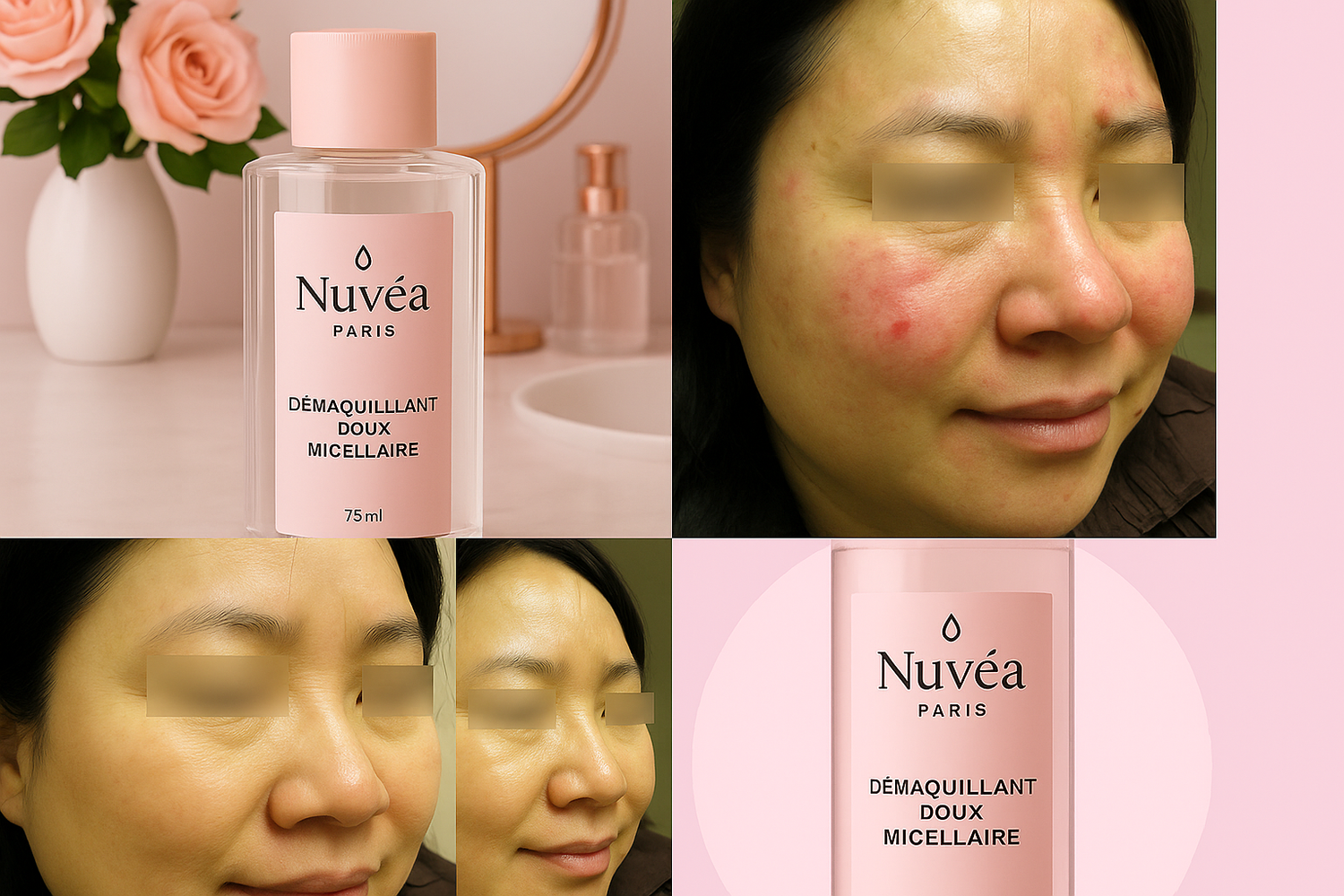 Image avant/après avec Démaquillant Doux Micellaire
