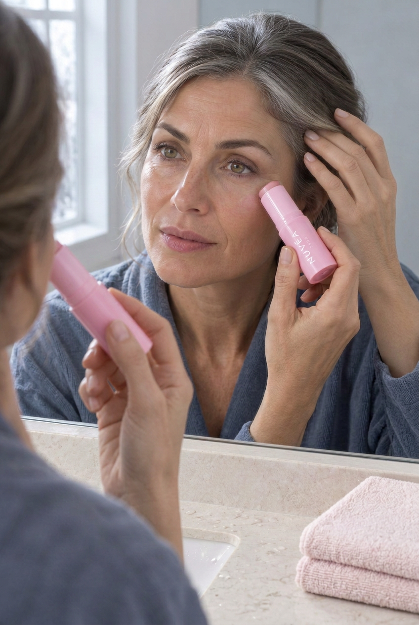 Retouche des mains de la femme avec le baume Nuvéa Paris
